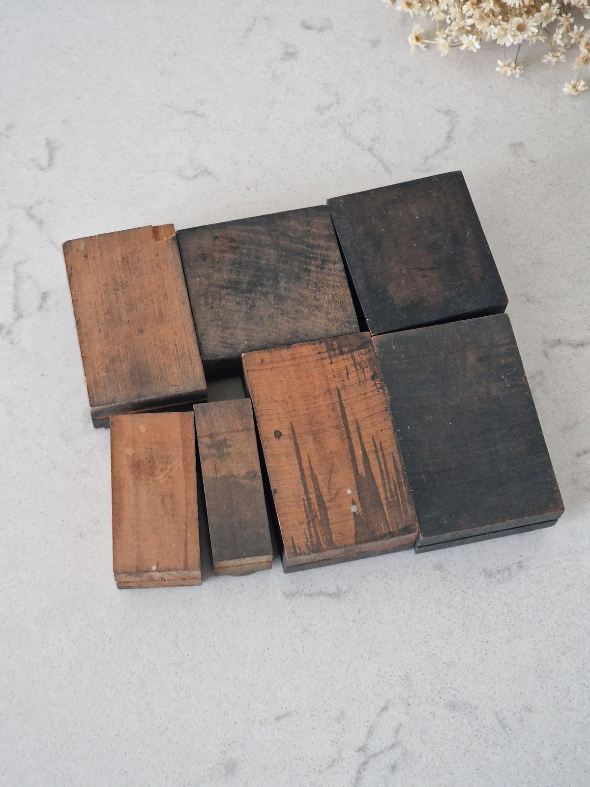 Set of 7 wooden notebooks