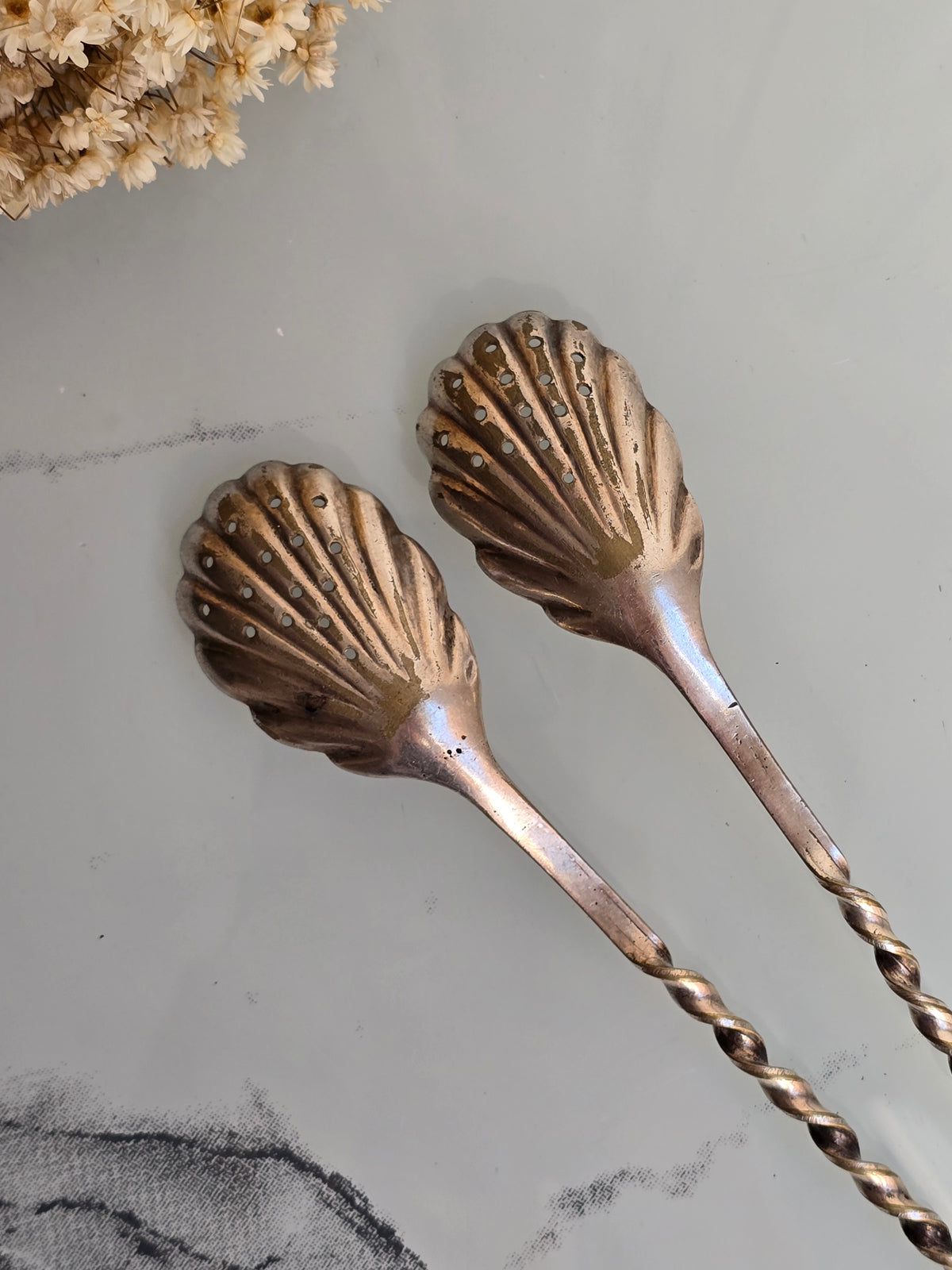 Vanhat vintage drinkkilusikat