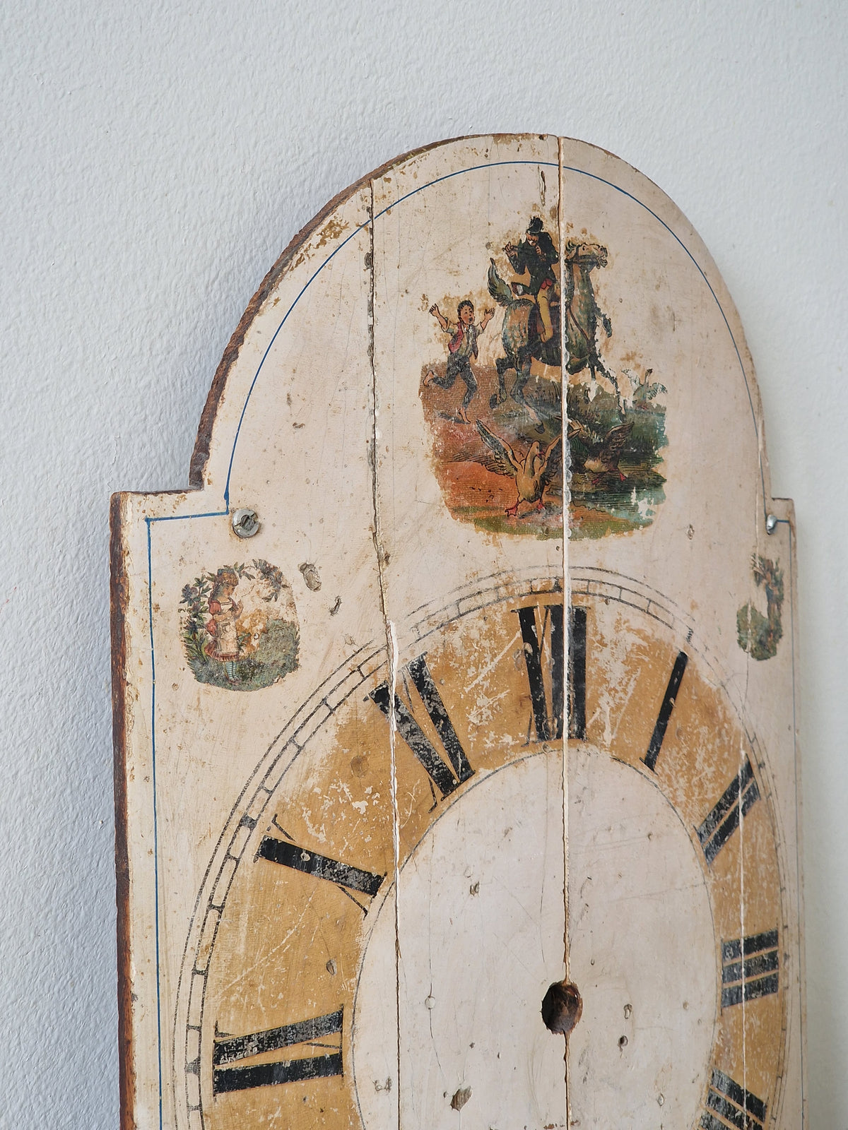 Old wooden clock face