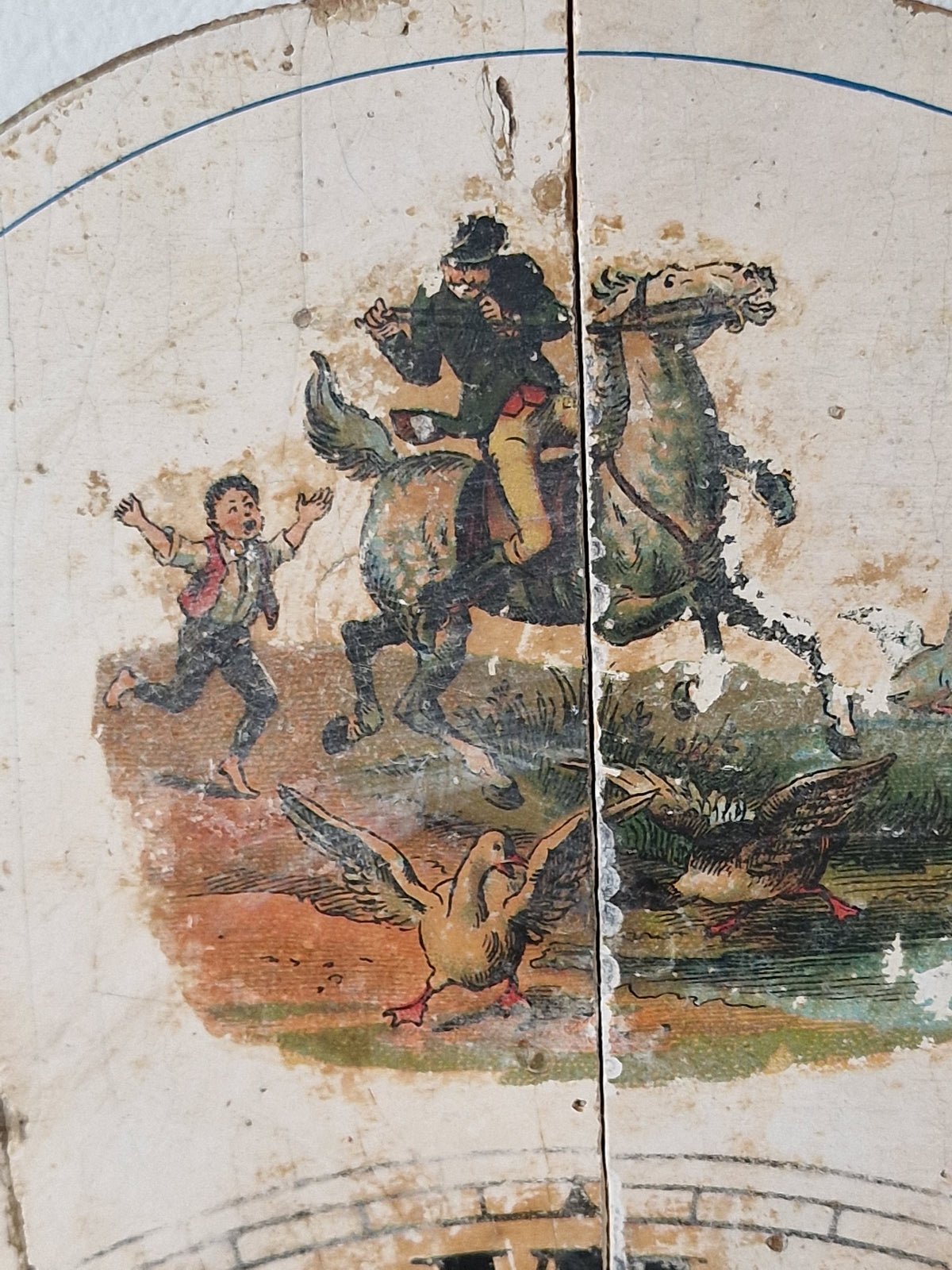 Old wooden clock face