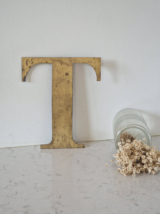 Brass letter T