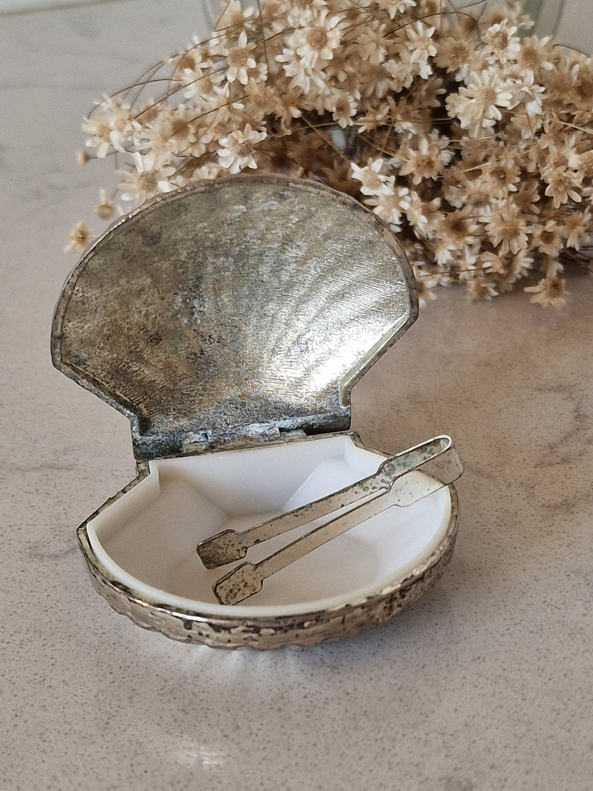 A small clamshell box