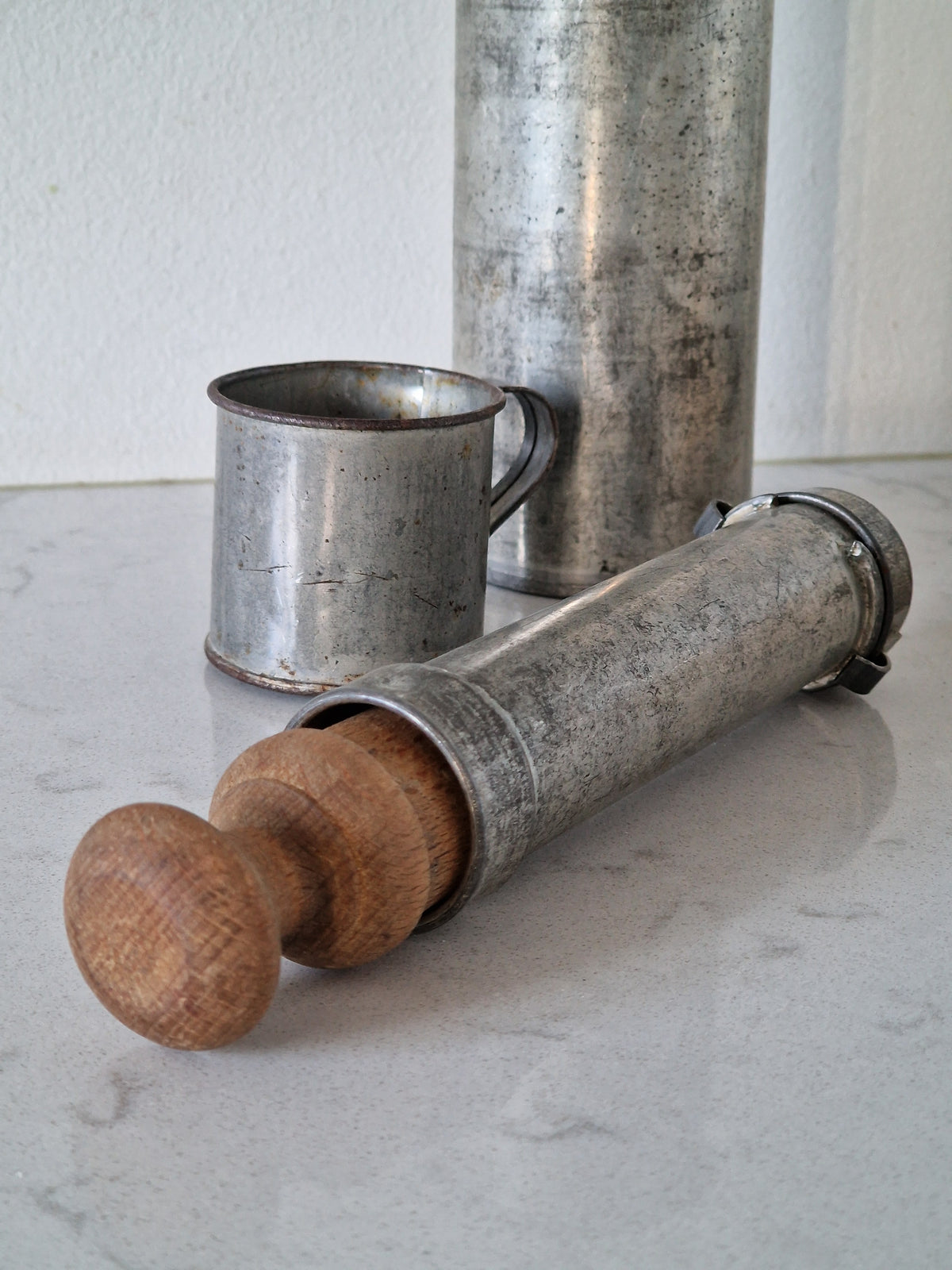A set of old kitchen utensils