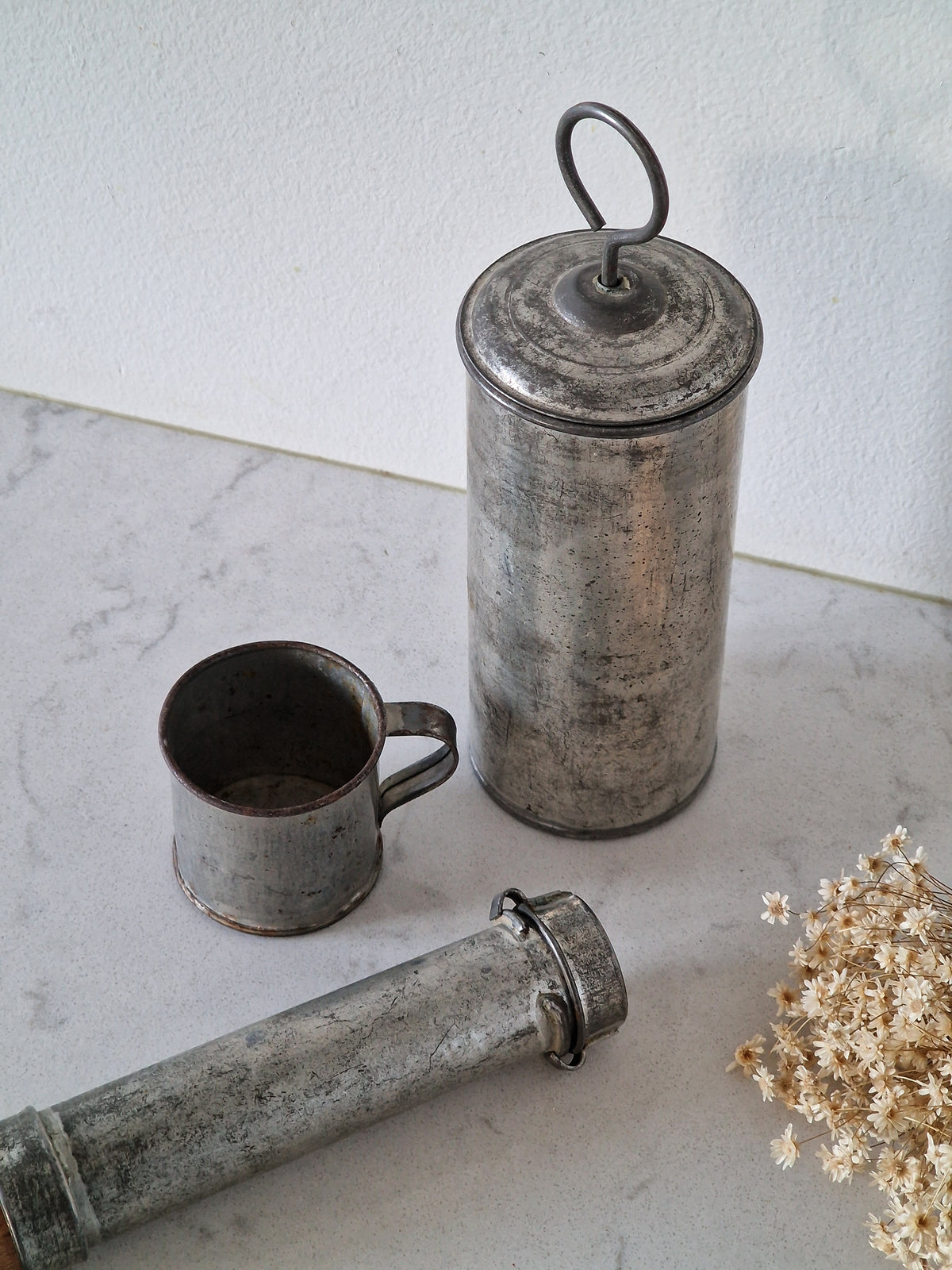A set of old kitchen utensils