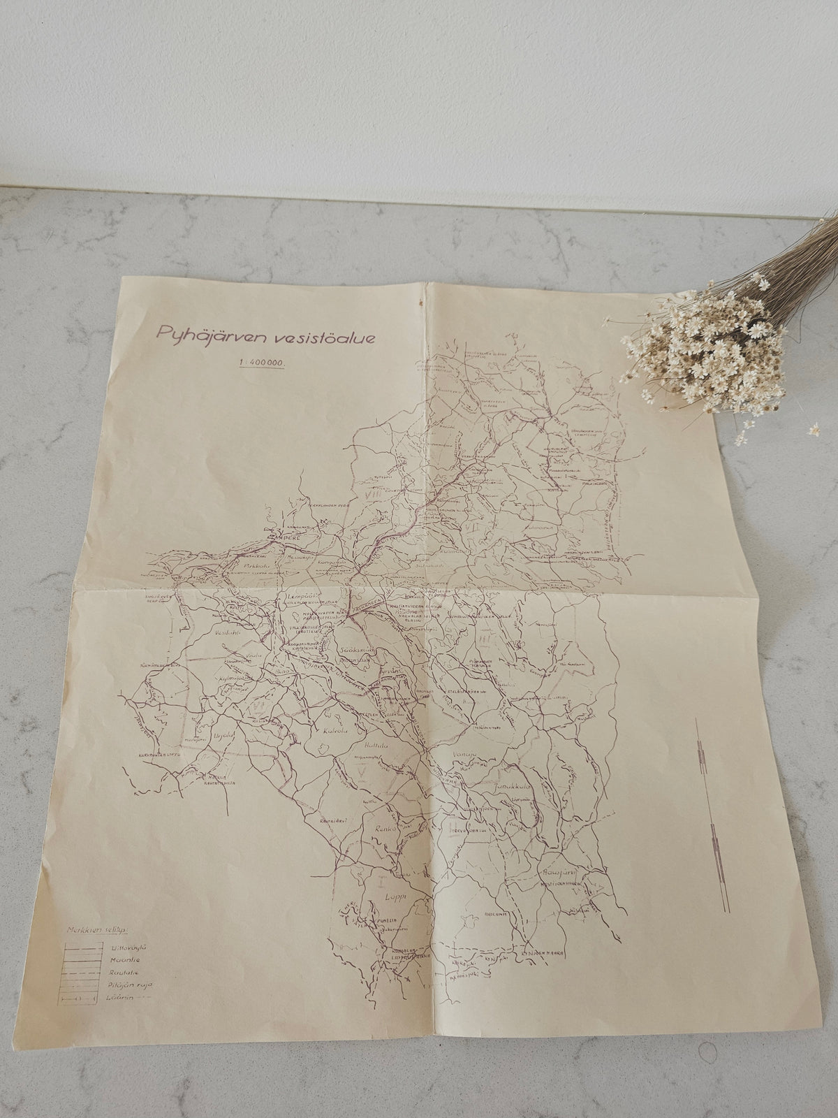 Vanha kartta, Pyhäjärven vesistöalue