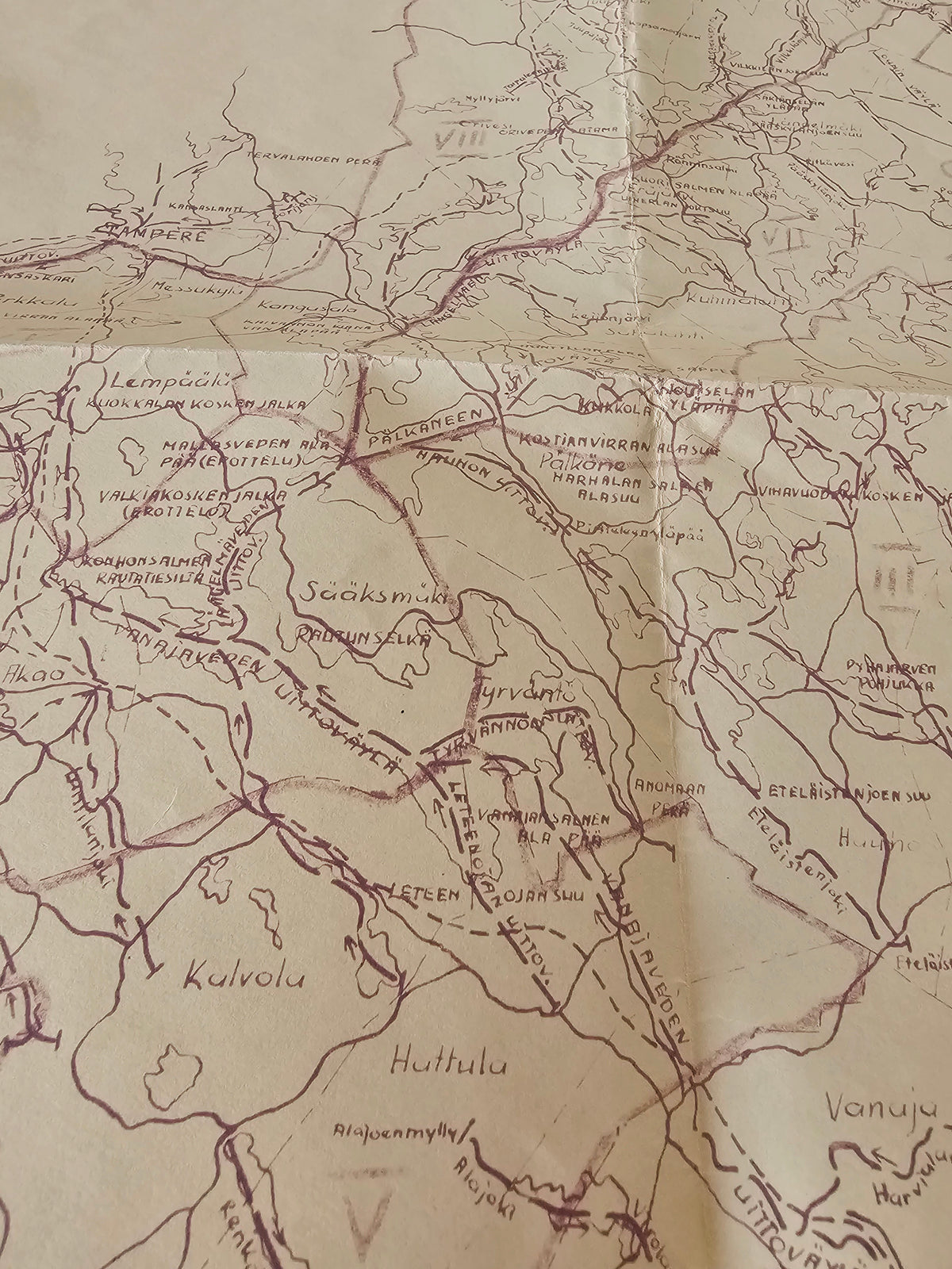 Vanha kartta, Pyhäjärven vesistöalue