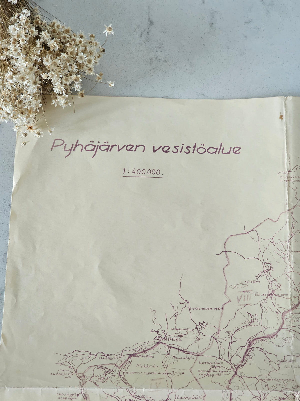 Vanha kartta, Pyhäjärven vesistöalue