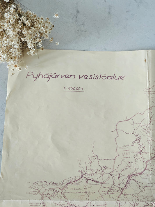 Vanha kartta, Pyhäjärven vesistöalue