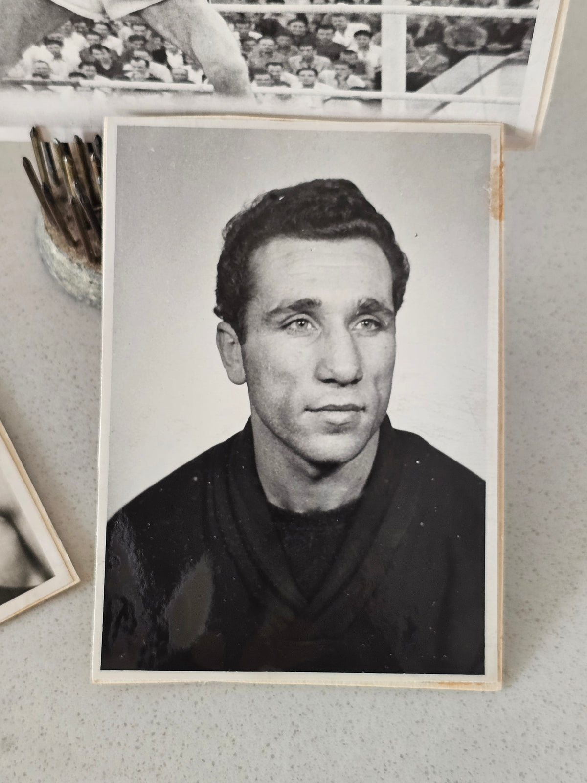 Vanhat nyrkkeilyvalokuvat 1950-luku Malezanov, liiketilan tai kodin urheiluaiheinen vintagesisustus