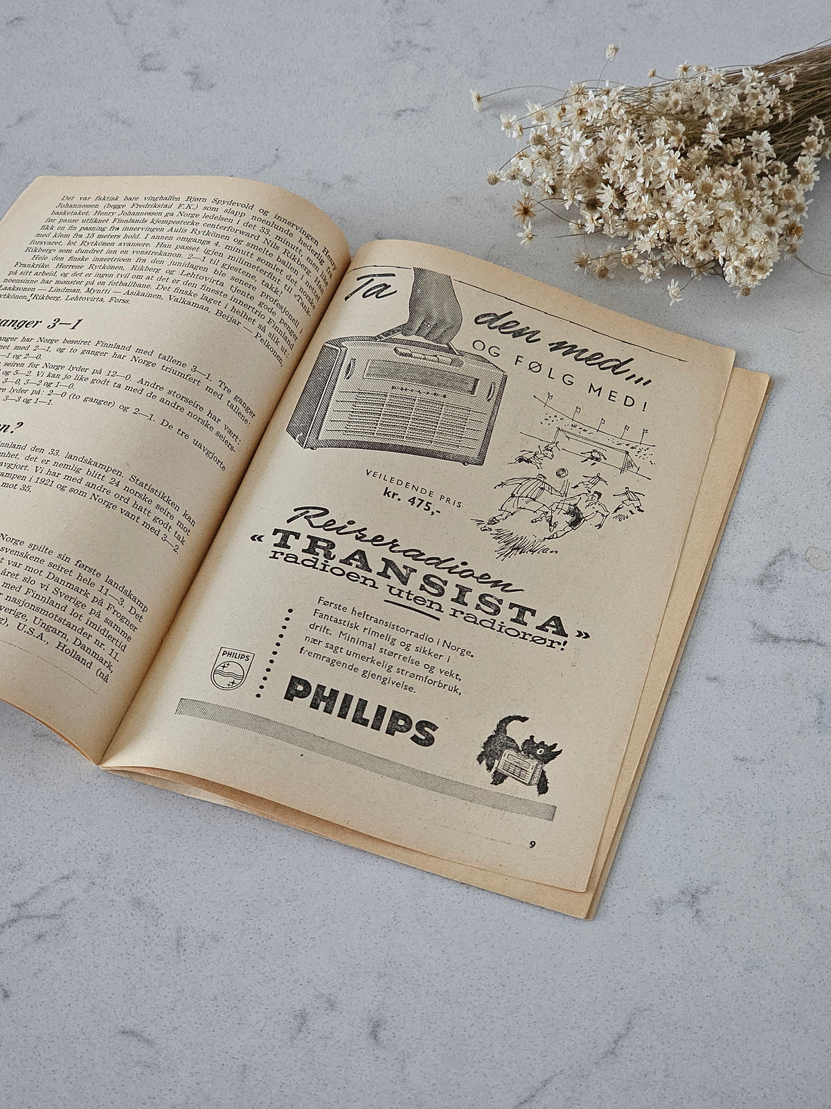 Jalkapallo käsiohjelma Norja-Suomi 1958