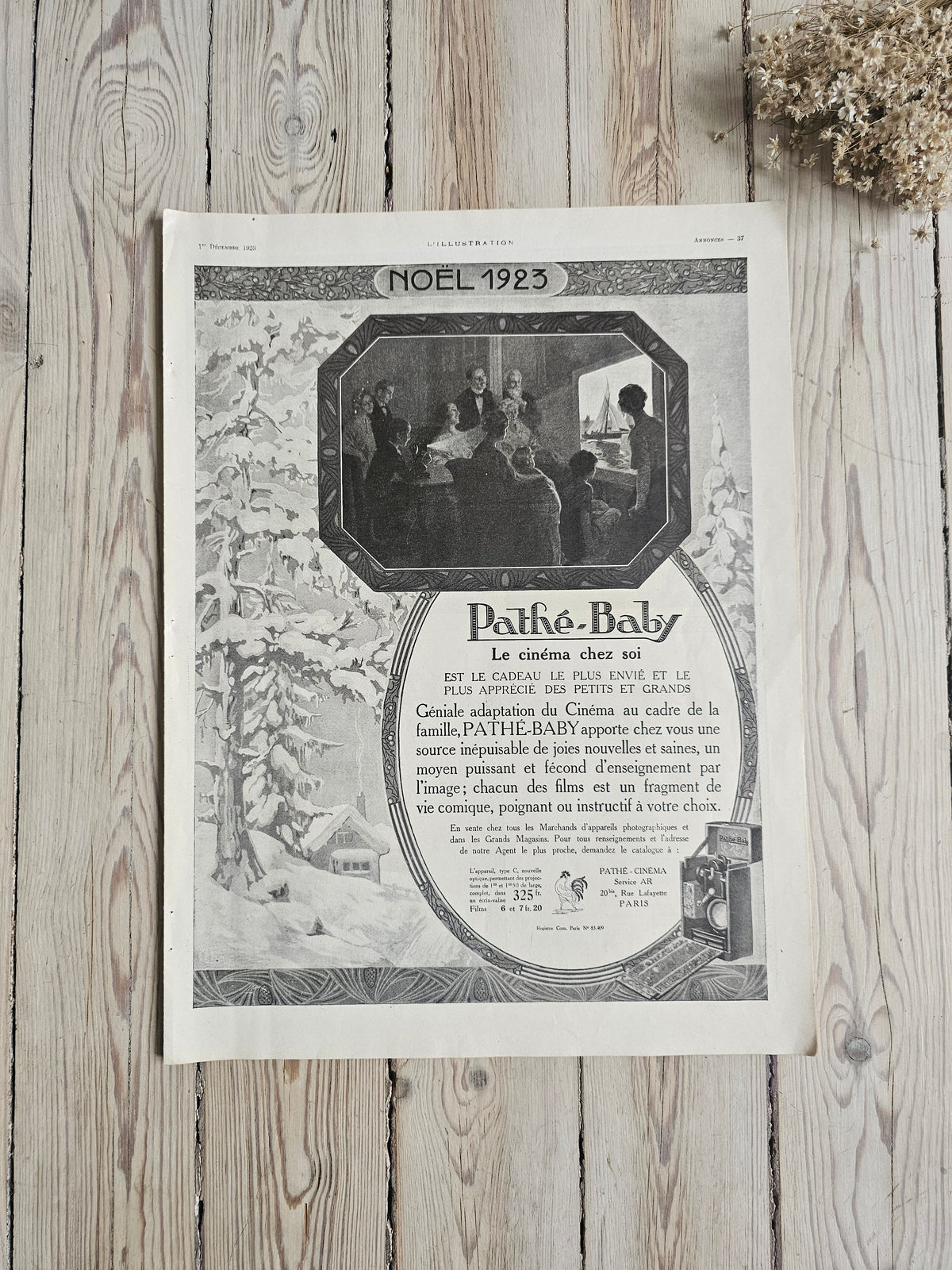 Ranskalainen projektorimainos Pathe Baby, 1924