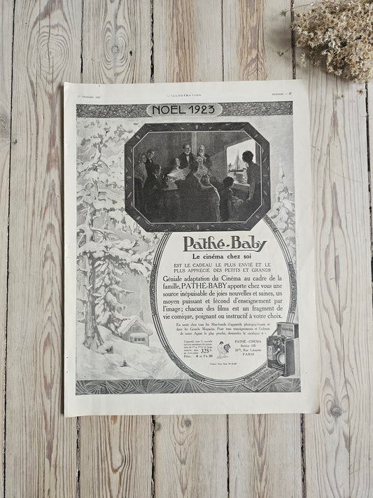Ranskalainen projektorimainos Pathe Baby, 1924