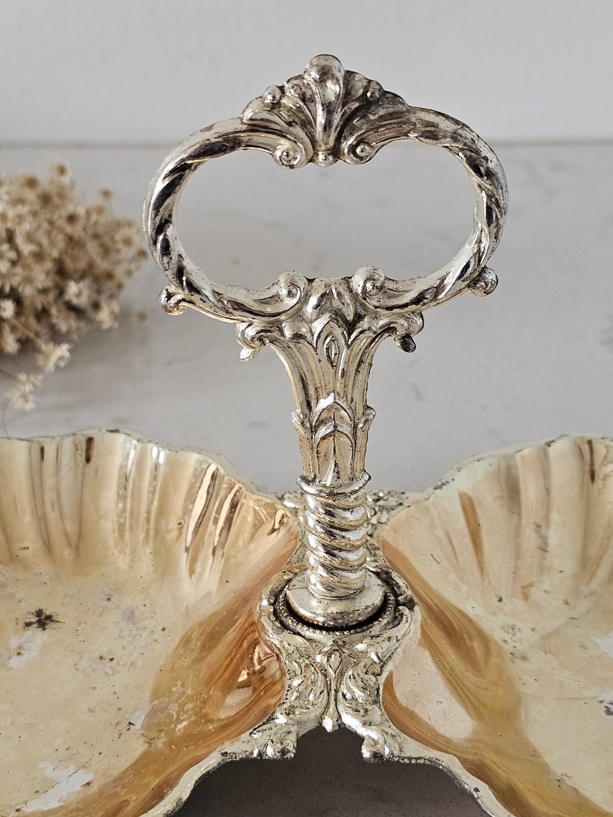 Vanha simpukka tarjoiluastia, Vintagetalli vintage Helsinki